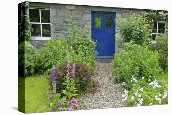 Cottage Garden in Spring with Path Leading to Front Door-null-Stretched Canvas