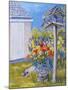 Cottage Garden with Birdhouse and Pug, 2011-Joan Thewsey-Mounted Giclee Print