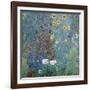 Cottage Garden with Sun Flowers, 1907 (Painting)-Gustav Klimt-Framed Giclee Print