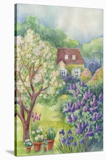 Cottage in a Garden with an Apple Tree and Lilacs-ZPR Int’L-Stretched Canvas