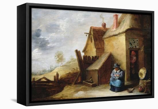Cottage in a Landscape-David Teniers the Younger-Framed Stretched Canvas