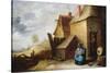 Cottage in a Landscape-David Teniers the Younger-Stretched Canvas