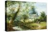 Cottage in Derbyshire-George Turner-Stretched Canvas