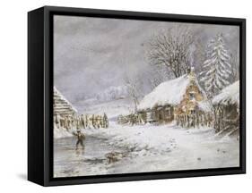 Cottage in Winter-Edward William Cooke-Framed Stretched Canvas