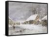 Cottage in Winter-Edward William Cooke-Framed Stretched Canvas