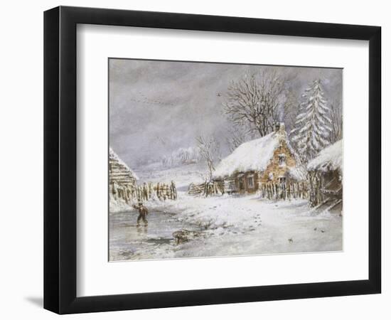 Cottage in Winter-Edward William Cooke-Framed Premium Giclee Print