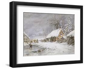 Cottage in Winter-Edward William Cooke-Framed Premium Giclee Print