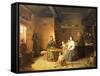Cottage Interior by Robert W Ekman, Finland 19th Century-null-Framed Stretched Canvas