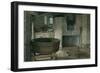 Cottage Interior with Robin, 1930 (W/C on Board)-Violet Linton-Framed Giclee Print