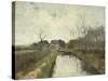 Cottage Near a Ditch, 1870-88-Anton Mauve-Stretched Canvas