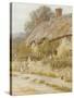 Cottage Near Wells, Somerset-Helen Allingham-Stretched Canvas