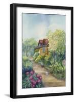 Cottage on a Dirt Road, Peonies in the Garden-ZPR Int’L-Framed Giclee Print