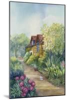 Cottage on a Dirt Road, Peonies in the Garden-ZPR Int’L-Mounted Giclee Print