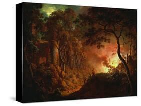 Cottage on Fire, C.1786-87-Joseph Wright of Derby-Stretched Canvas