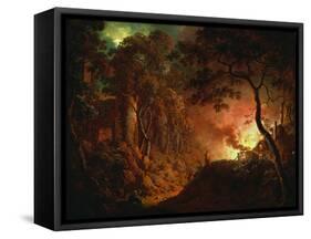 Cottage on Fire, C.1786-87-Joseph Wright of Derby-Framed Stretched Canvas