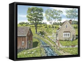 Cottage Pathway-Bob Fair-Framed Stretched Canvas