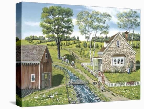 Cottage Pathway-Bob Fair-Stretched Canvas