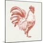 Cottage Rooster I Red-Sue Schlabach-Mounted Art Print