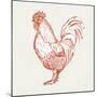 Cottage Rooster II Red-Sue Schlabach-Mounted Art Print