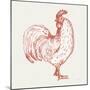 Cottage Rooster III Red-Sue Schlabach-Mounted Art Print