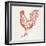 Cottage Rooster IV Red-Sue Schlabach-Framed Art Print