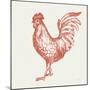 Cottage Rooster IV Red-Sue Schlabach-Mounted Art Print