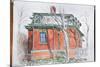 Cottage, Snug Harbor, 2004 (Oil on Canvas)-Anthony Butera-Mounted Giclee Print