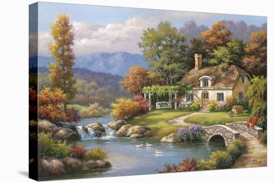 Cottage Stream-Sung Kim-Stretched Canvas