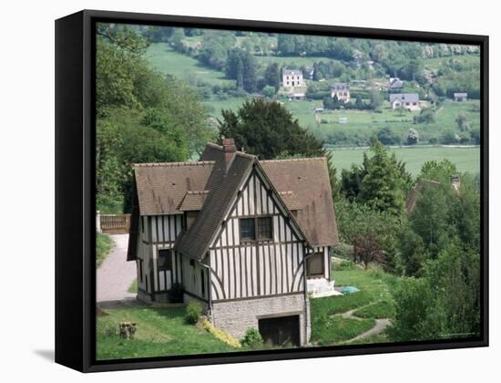 Cottage, Vallee d'Auge (Auge Valley), Basse Normandie (Normandy), France-Guy Thouvenin-Framed Stretched Canvas