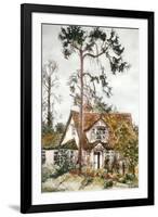 Cottage with Fir Tree-Joan Thewsey-Framed Giclee Print