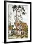 Cottage with Fir Tree-Joan Thewsey-Framed Giclee Print