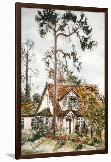 Cottage with Fir Tree-Joan Thewsey-Framed Giclee Print