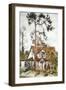 Cottage with Fir Tree-Joan Thewsey-Framed Giclee Print