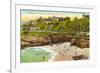 Cottages and Cove, La Jolla, California-null-Framed Art Print
