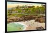 Cottages and Cove, La Jolla, California-null-Framed Art Print