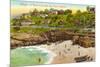 Cottages and Cove, La Jolla, California-null-Mounted Premium Giclee Print