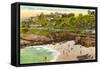 Cottages and Cove, La Jolla, California-null-Framed Stretched Canvas