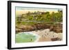 Cottages and Cove, La Jolla, California-null-Framed Art Print