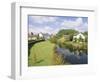 Cottages and River Arrow from the Bridge, Eardisland, Herefordshire, England, UK, Europe-Pearl Bucknell-Framed Photographic Print