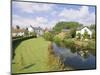 Cottages and River Arrow from the Bridge, Eardisland, Herefordshire, England, UK, Europe-Pearl Bucknell-Mounted Photographic Print