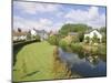 Cottages and River Arrow from the Bridge, Eardisland, Herefordshire, England, UK, Europe-Pearl Bucknell-Mounted Photographic Print