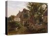 Cottages by a stream, c.1824-Richard Parkes Bonington-Stretched Canvas