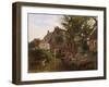 Cottages by a stream, c.1824-Richard Parkes Bonington-Framed Giclee Print