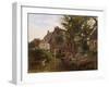 Cottages by a stream, c.1824-Richard Parkes Bonington-Framed Giclee Print