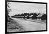 Cottages Lining Dirt Road-null-Framed Photographic Print