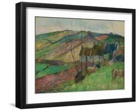 Cottages on the Flanks of Mont Sainte-Marguerite-Paul Gauguin-Framed Giclee Print