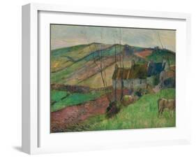 Cottages on the Flanks of Mont Sainte-Marguerite-Paul Gauguin-Framed Giclee Print