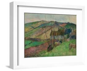 Cottages on the Flanks of Mont Sainte-Marguerite-Paul Gauguin-Framed Giclee Print