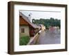 Cottages on Vltava River in Cesky Krumlov, Czech Republic-Bill Bachmann-Framed Photographic Print