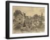 Cottages (Recto), 1816 (Graphite with Brush & Grey & Brown Inks & White Chalk on Cream Wove Paper)-John Constable-Framed Giclee Print